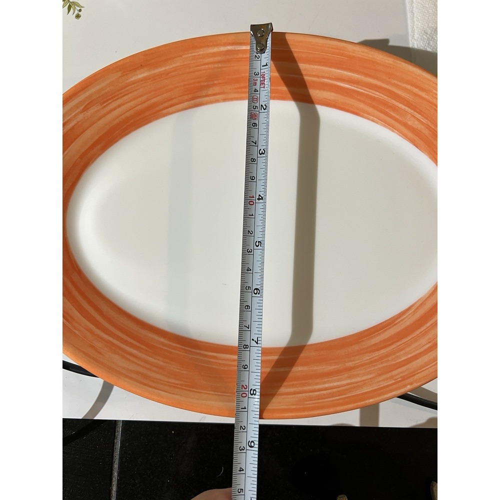 Vintage Arcoroc Orange Brush Oval Plate / Platter Set Of 5  Tableware France‎ - Picture 4 of 4